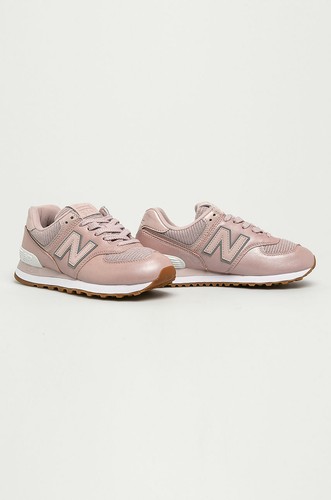 Scarpe sportive donna New Balance WL574PMB Rosa-Argento Pelle-Tessuto | eBay