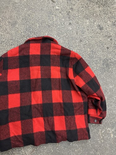 Vintage Woolrich Buffalo Plaid Sherpa Fleece Lined Wool Jacket Full Zip XL - Bild 13 von 13