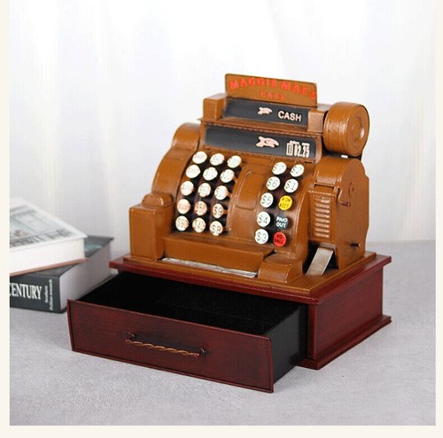 Old-fashioned American Cash Register Model Cafe Bar Decor Iron Toy Ornament New - 第 9/16 張圖片