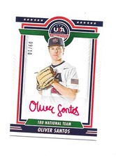 2022 USA Stars & Stripes Auto SP Red Ink Oliver Santos Reds Duke #9/10 RC Rookie