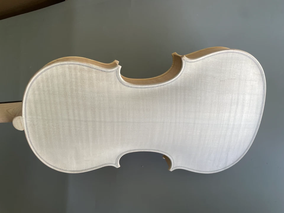 Unfinished Violin 4/4 Spruce Whole Piece of flame maple White violin - Image 2 of 4
