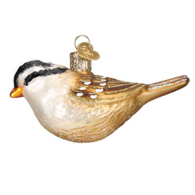 White Crowned Sparrow Ornament 4''