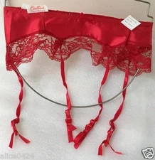  GARTER BELT Back Hook SATIN GARTER BELT  Intimate moods One-Size RED Fast Ship