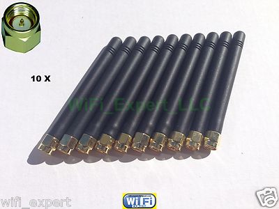 10 x HIGH GAIN 2dBi 900/1800 MHz SMA Male Plug Straight GSM GPRS Antenna 3'' USA