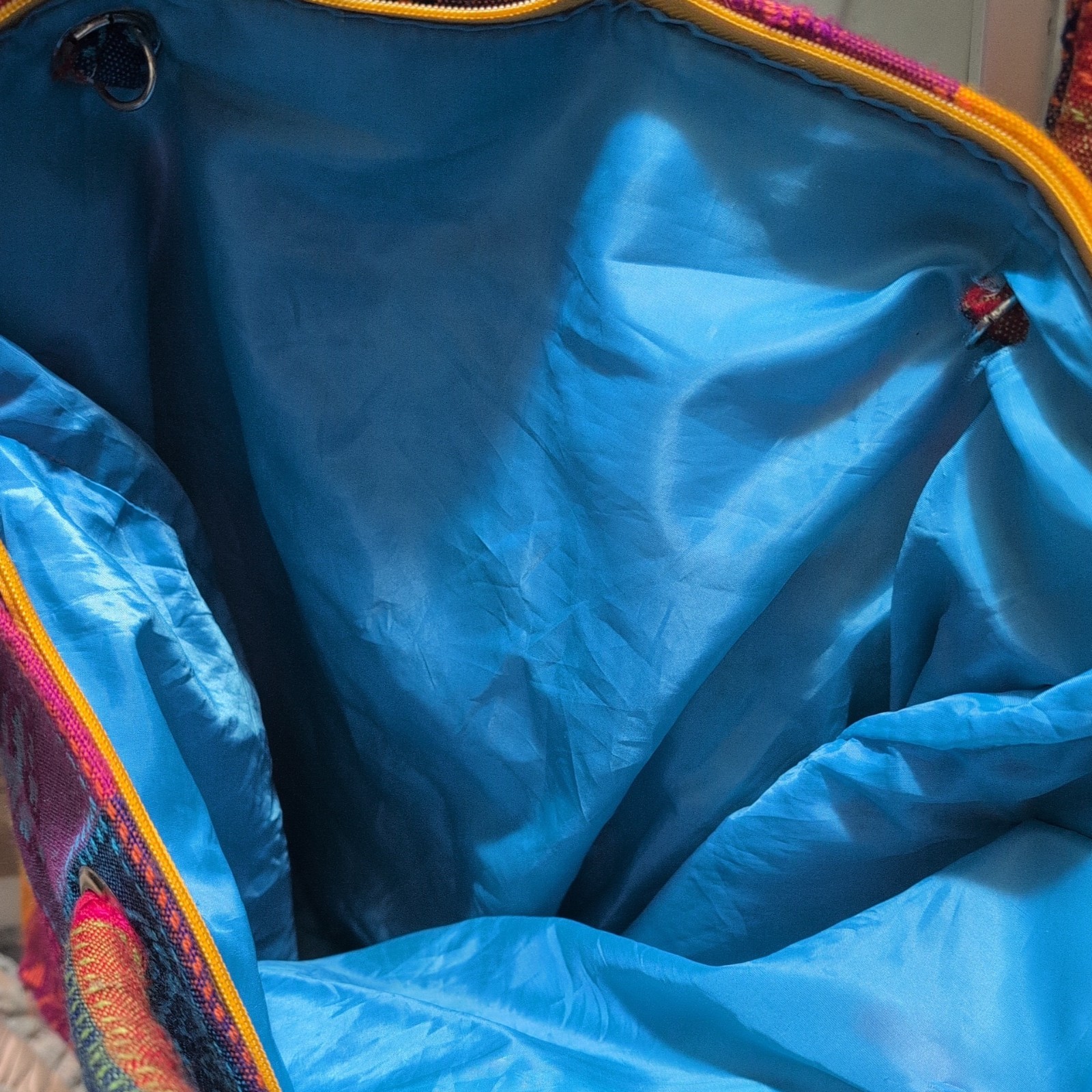 Brightly colored patchwork embroidery Mexican Pur… - image 4