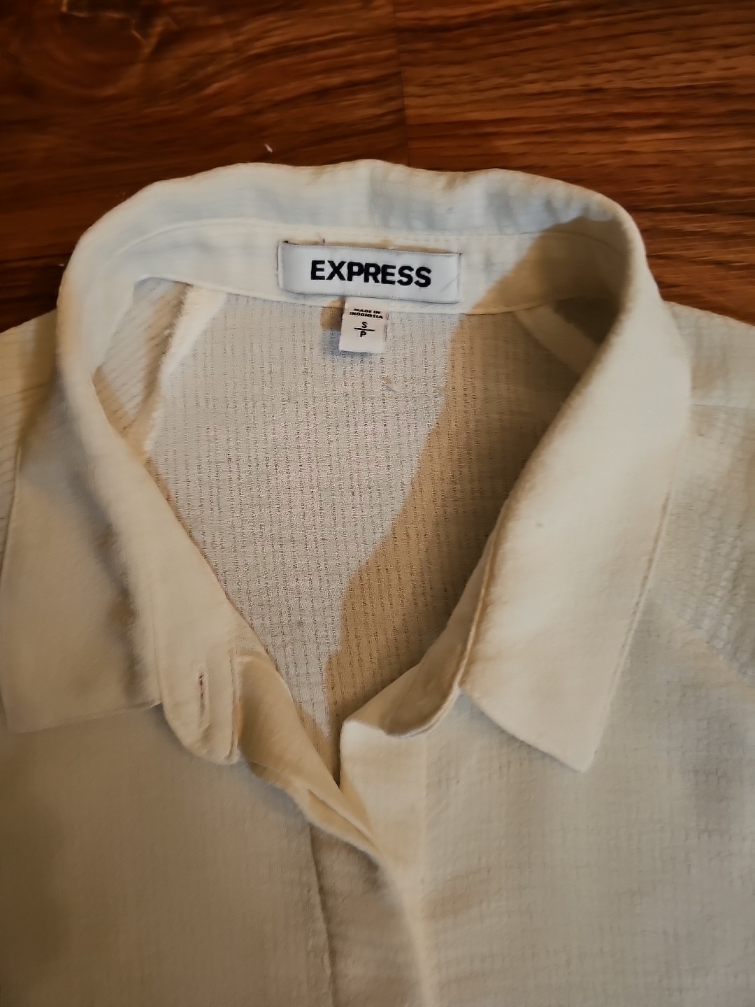 Express Design Studio White Deep V Button Down Co… - image 4