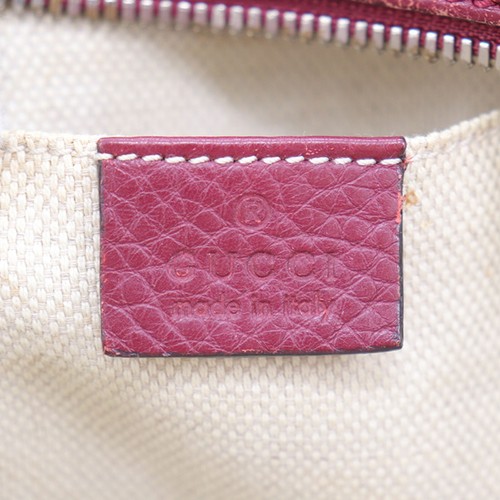 GUCCI Used Studded Soho Disco Crossbody Shoulder Bag Bordeaux Leather #AG432 S - Picture 15 of 16