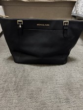 Michael Kors Black Tote Shoulder Bag Zip Top ...