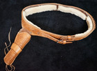 Leather embossed tan gun holster belt with padded lining — photo 3