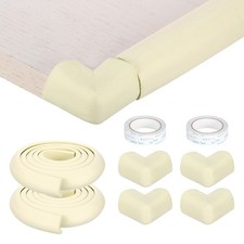2Pcs 6.5ft x 1.4" Edge Corner Protector with 4 Corners Protectors, Cream