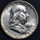 1949-S 50C FRANKLIN SILVER HALF DOLLAR KM# 199 Grade:  AU A7137
