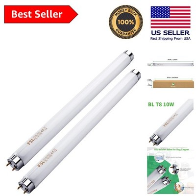 Energy Efficient 2-Pack T8 Bug Zapper Replacement Tubes - 13'' & 10W Energy Use