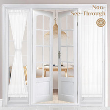 Non-See-Through French Door Curtains Set of 2 for Front Door, Light Filtering Pr