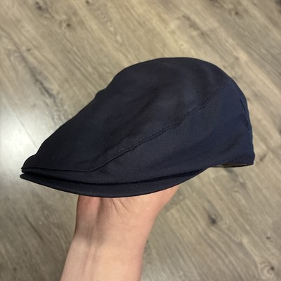 Bailey of Hollywood Breed Flat Cap Navy Blue Newsboy Cabbie Hat Small Wool Bulb