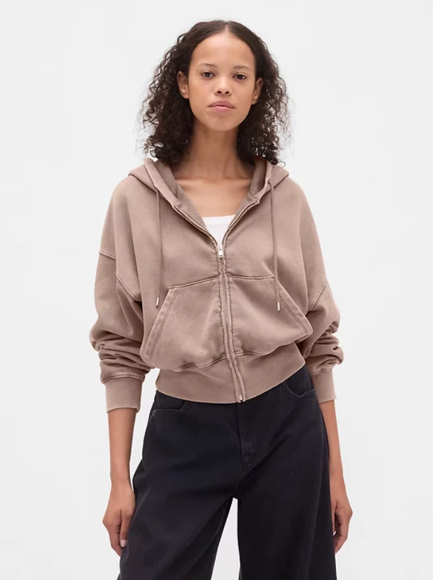 Sudadera con capucha de cuña GAP VintageSoft cremallera completa OFERTA ENVÍO GRATUITO Foto 4 de 4