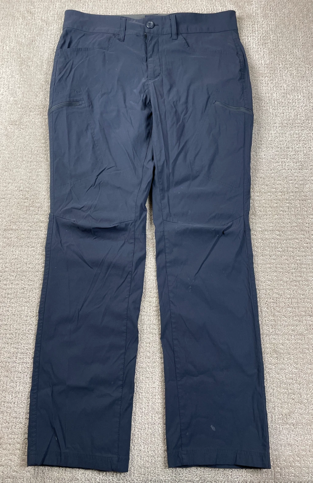 Eddie Bauer Rainer Pants Mens 34x32 Navy Blue Lightweight Stretch Hiking Outdoor