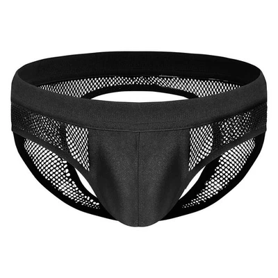 Slip homme G-String taille basse 90% nylon 10% élasthanne tissu maille respiran - Photo 1/4