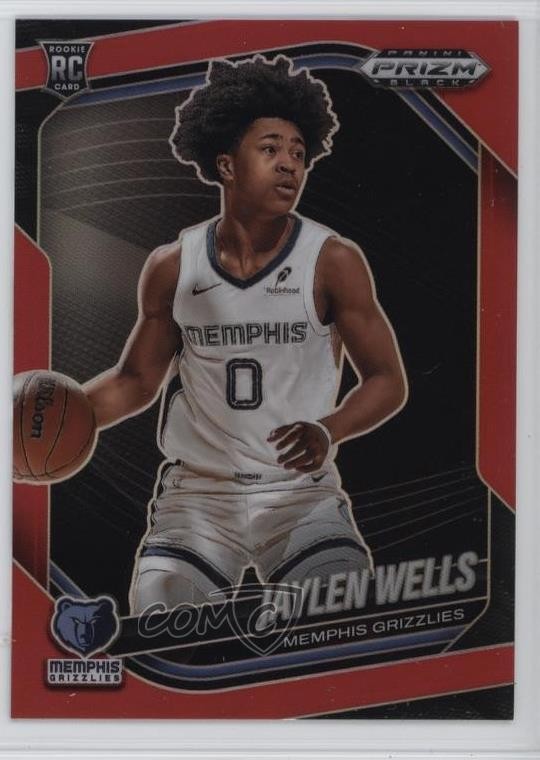 2024-25 Panini Prizm Black Red Prizm /299 Jaylen Wells #34 pe8