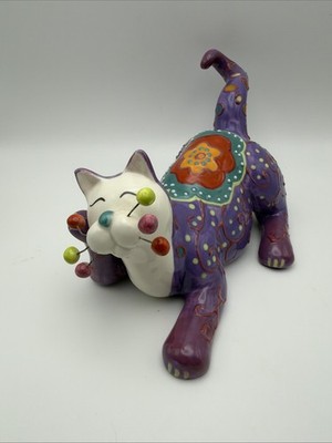 Amy Lacombe Whimsiclay Meowzette #86171 Purple Cat Willitts 2005