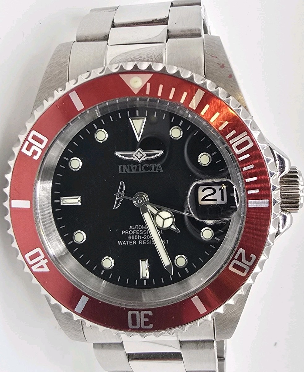 Invicta Men's Automatic Pro Diver Black Red Watch 40mm 35695 | eBay