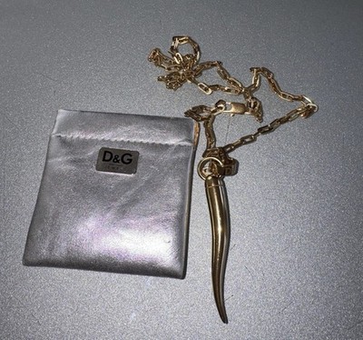 Kette D&G Dolce &Gabbana Gold Farbe mit Anhänger Logo Unisex Damen Herren Men