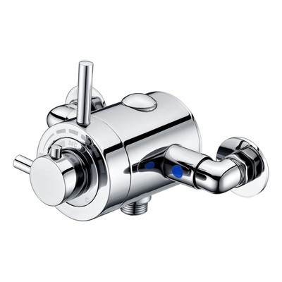 Moderne Aufputz Dusche Mischbatterie Ventil Thermostat konzentrisch Azure Bad Chrom