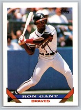 1993 Topps Ron Gant #393 Atlanta Braves Outfield Base MLB Baseball Card