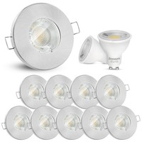 10X Led Einbaustrahler IP65 Warmweiß GU10 2W Deckenlampe Einbauspot Einbaulampe