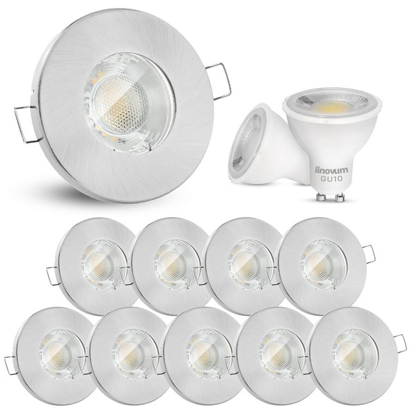 10X Led Einbaustrahler IP65 Warmweiß GU10 2W Deckenlampe Einbauspot Einbaulampe-image