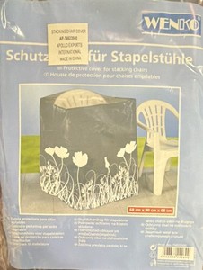 Wenko Stacking Chair Cover Gray 68x90x68cm Plastic Weather Resistant Square