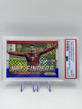 2014 PANINI PRIZM WORLDCUP SP NET FINDERS RED/WHITE/BLUE CRISTIANO RONALDO PSA 8