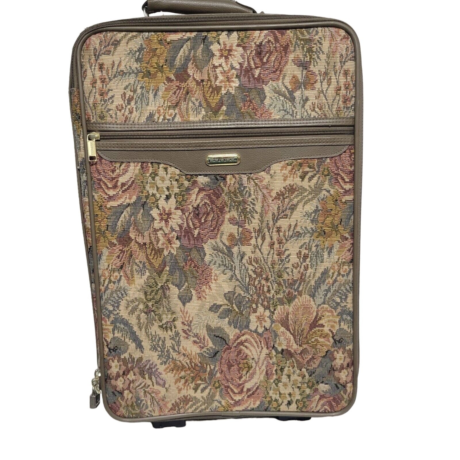 JAGUAR Womens Floral Rolling Carry On Suitcase - GUC  