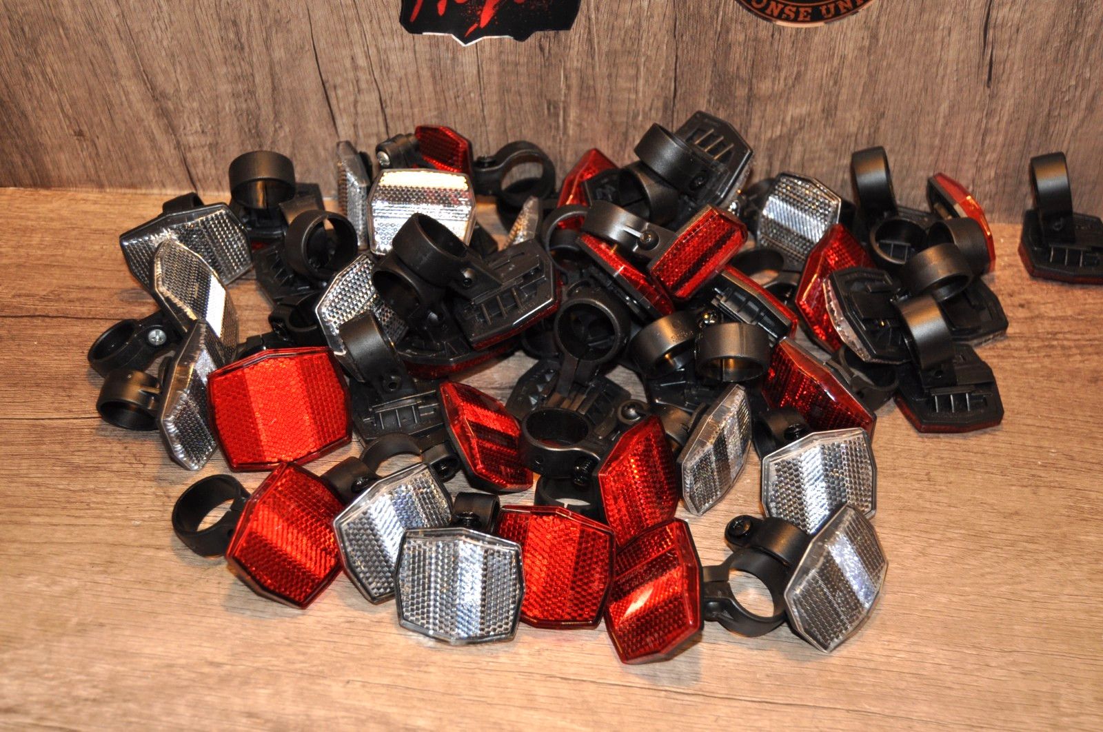 Lot of 48 bike Reflectors Red and White (22 White & 26 Red)
