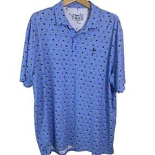 IBKUL Golf Polo Size XL Pineapple Kawaii Colorful Blue Pink Preppy Tropical