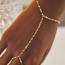 Hand Chain Bracelet Gold Bracelets for Women Link Chain Bracelets Trendy Fing...