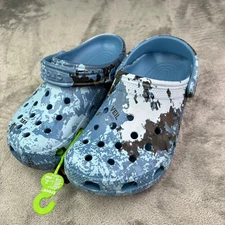 Crocs Classic Camo Clogs Mens 5 / Womens 7 Veil Poseidon Blue Ocean Water Beach