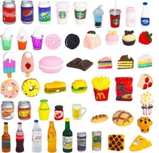 50 Pcs Miniature Food Drink Bottles Soda Pop Cans Pretend Play Kitchen Game