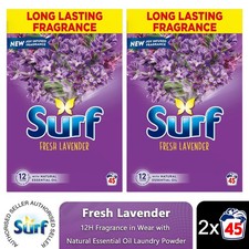 2x or 4x of 45W Surf Fragrance Release Laundry Powder with 20% Perfume 2.25kg