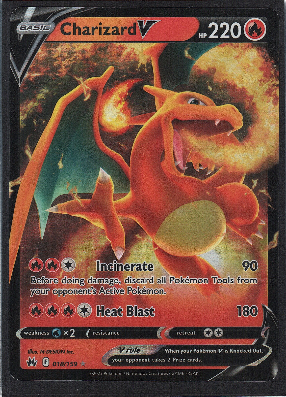 Charizard V 018/159 Holo Rare V Crown Zenith Pokemon Holo NM