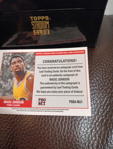 2024 Leaf Pro Set 1/1 Magic Johnson Autograph PSBA-MJ1 LA Lakers Fast Shipping - Picture 9 of 11