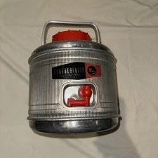 Poloron Featherflite Aluminum Water Jug Cooler Gallon Front Spigot Foam USA