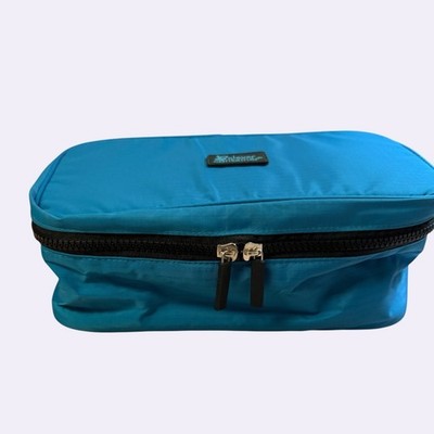 Clever Container Teal Travel Cosmetic Toiletry Bag Organizer Zip Case