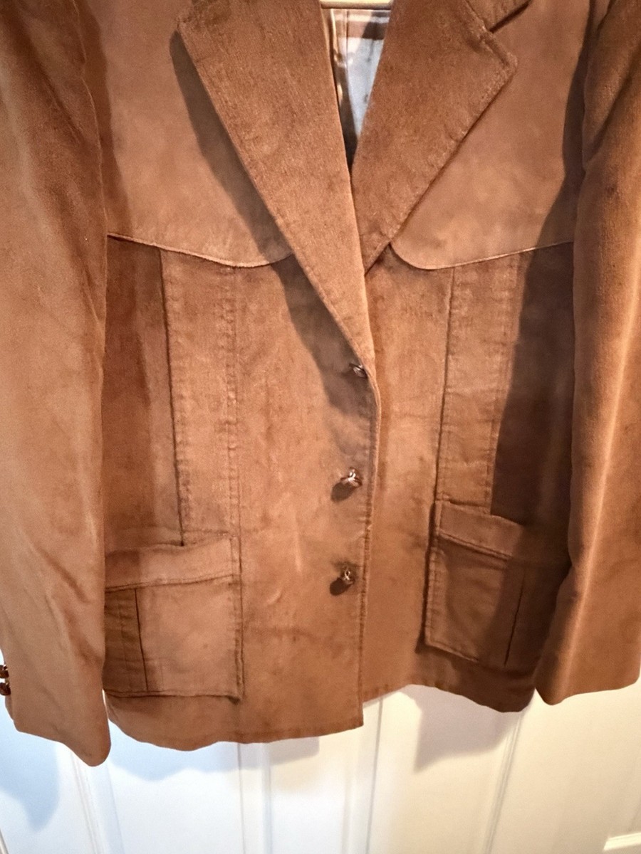 Vintage Brad Whitney Western Blazer Mens 42 Rust Corduroy Retro