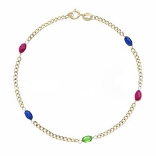 18K Yellow Gold Bracelet With Colored Stones