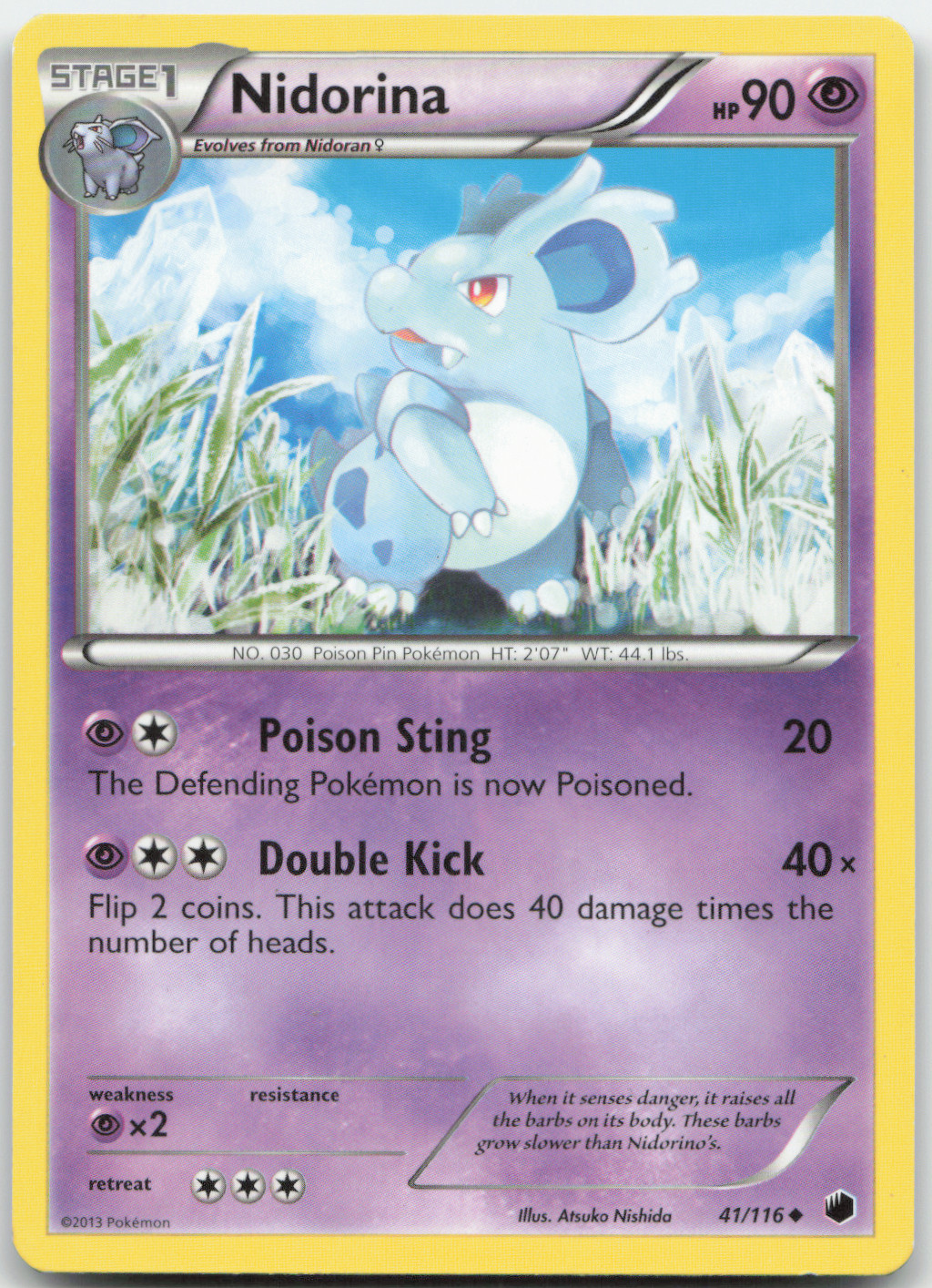 Nidorina 41/116 Plasma Freeze Pokemon Card LP