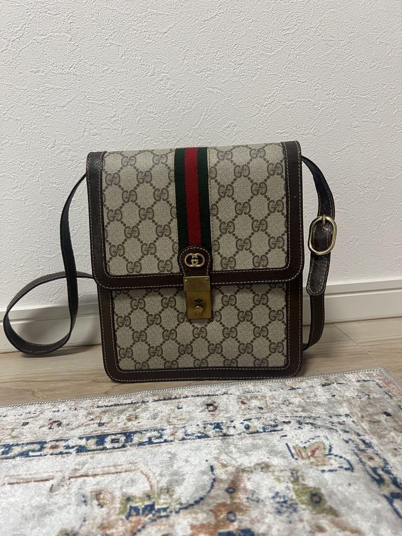 Vintage Gucci Leather Crossbody Shoulder Bag Classic Designer Handbag