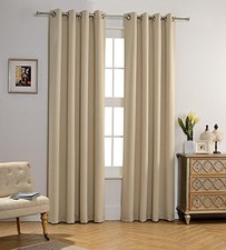 Bedroom Curtains, 84 Inch Long Blackout Curtains 52"W x 84"L Pack of 1 Beige