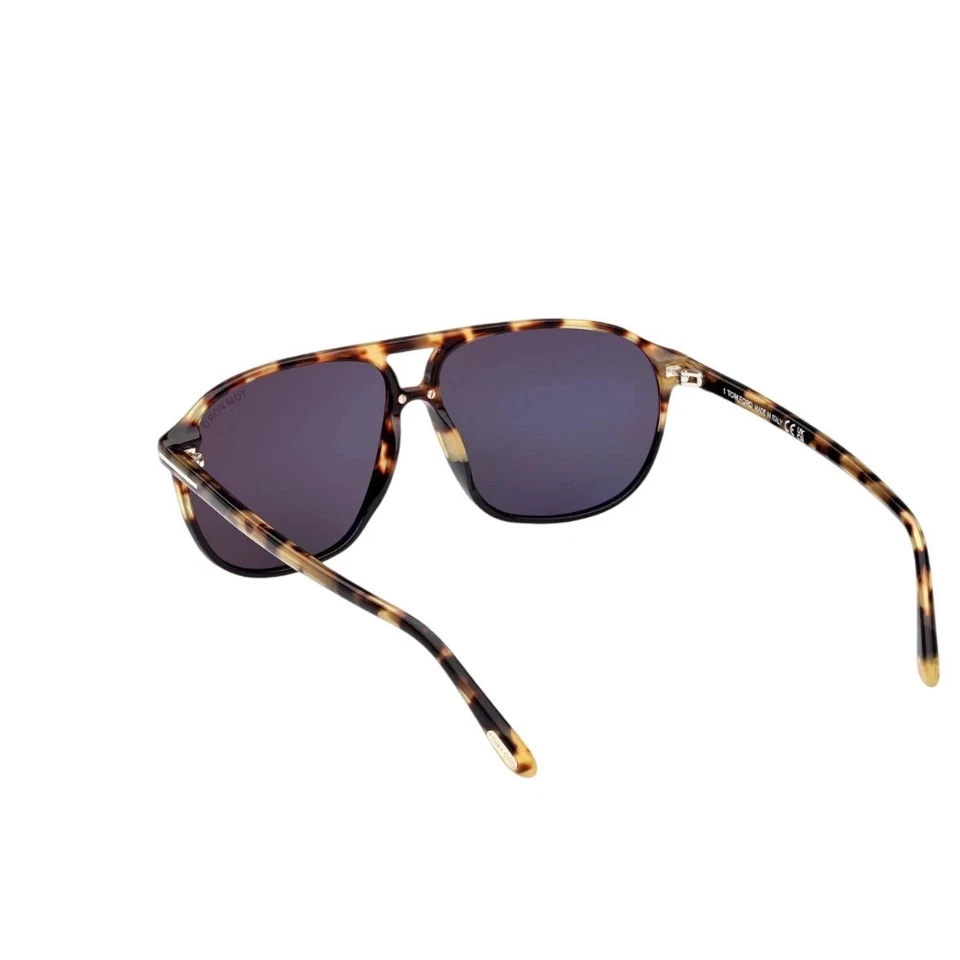Auténticas gafas de sol Tom Ford Bruce TFI026 05A Habana doradas grises azules lentes nuevas Foto 4 de 4