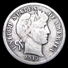 1913-S Barber Dime Silver ---- Nice Coin ---- #963U