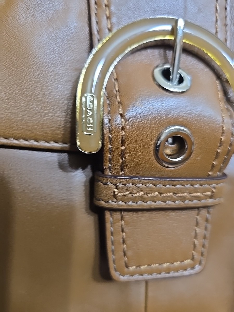 Coach Metallic Gold Leather Soho Buckle Flap Shoulder Bag